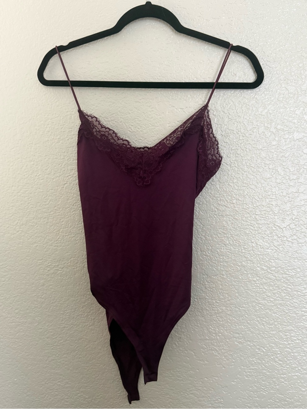 Lace Trim Purple Bodysuit